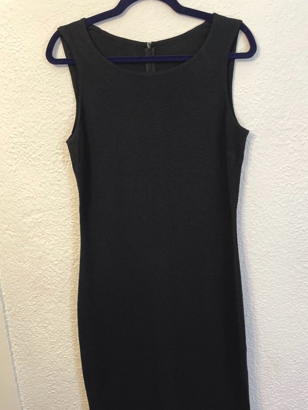 St. John Caviar Milano Black Cocktail Sheath Dress Stretch Wool Sz 10 Designer